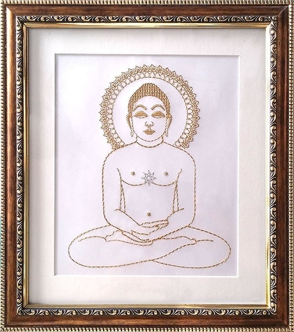 Lord Mahavira (Embroidery Work Frame) 3