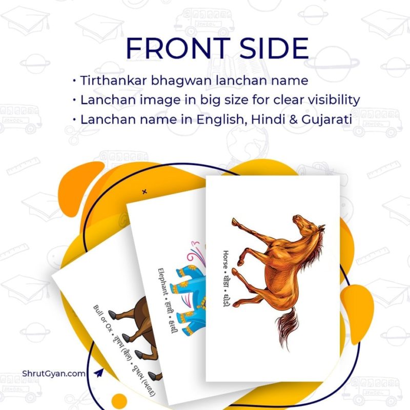 24 Lanchans of Tirthankar (Flashcards) Plain 3
