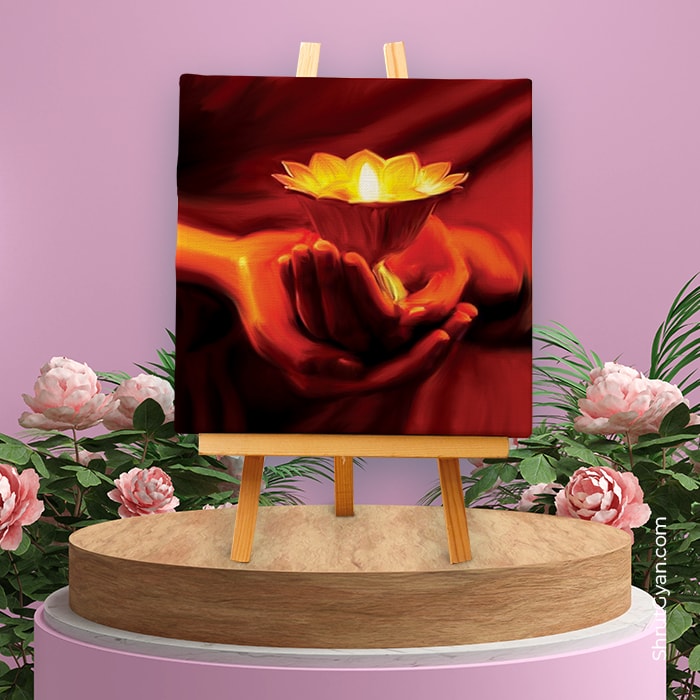 Love – Spiritual Fire – Mini Canvas Painting (Print Edition) 2