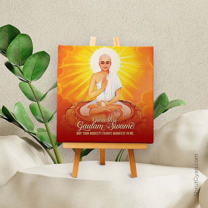 Guru Shri Gautam Swami – Mini Canvas Painting (Print Edition) 2
