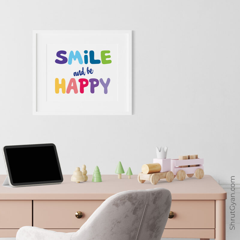 Smile And Be Happy, Motivational Quote Poster 2