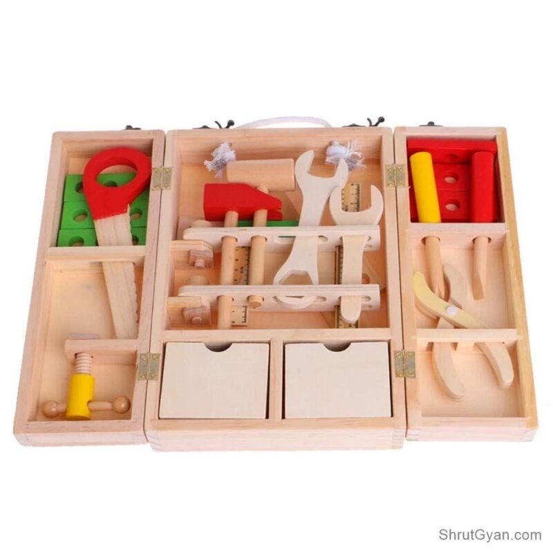 Wooden Multi Functional Work Tool Kit 3